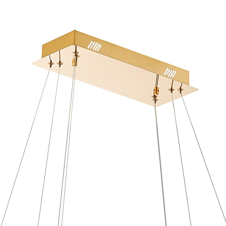 Diyas IL32876 Bano Rectangular 2 Tier Dimmable Pendant 65W LED French Gold / Crystal Chain