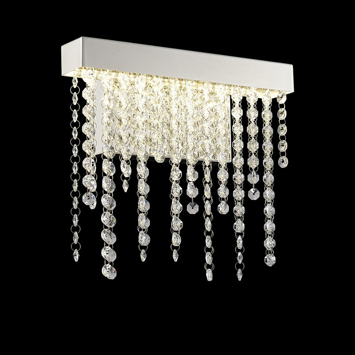 Diyas IL32868 Bano Small Dimmable Wall Light 6W LED Polished Chrome / Crystal Chain