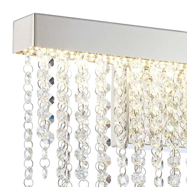 Diyas IL32869 Bano Medium Dimmable Wall Light 9W LED Polished Chrome / Crystal Chain