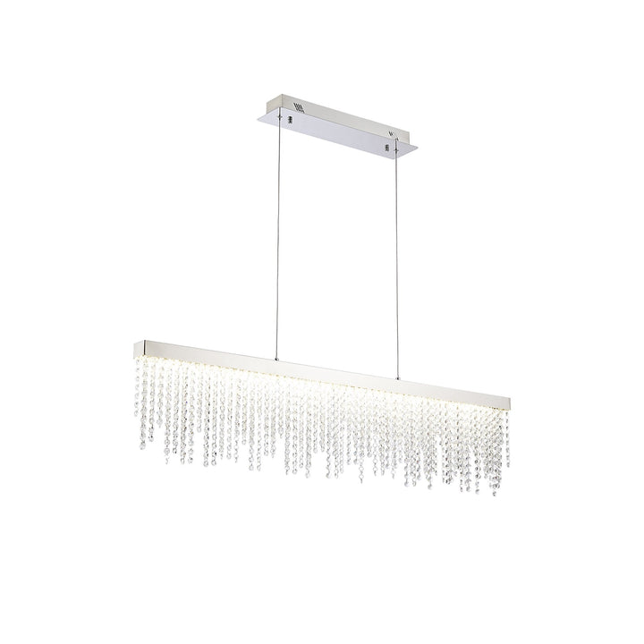 Diyas IL32866 Bano Linear Dimmable Pendant 40W LED Polished Chrome / Crystal Chain