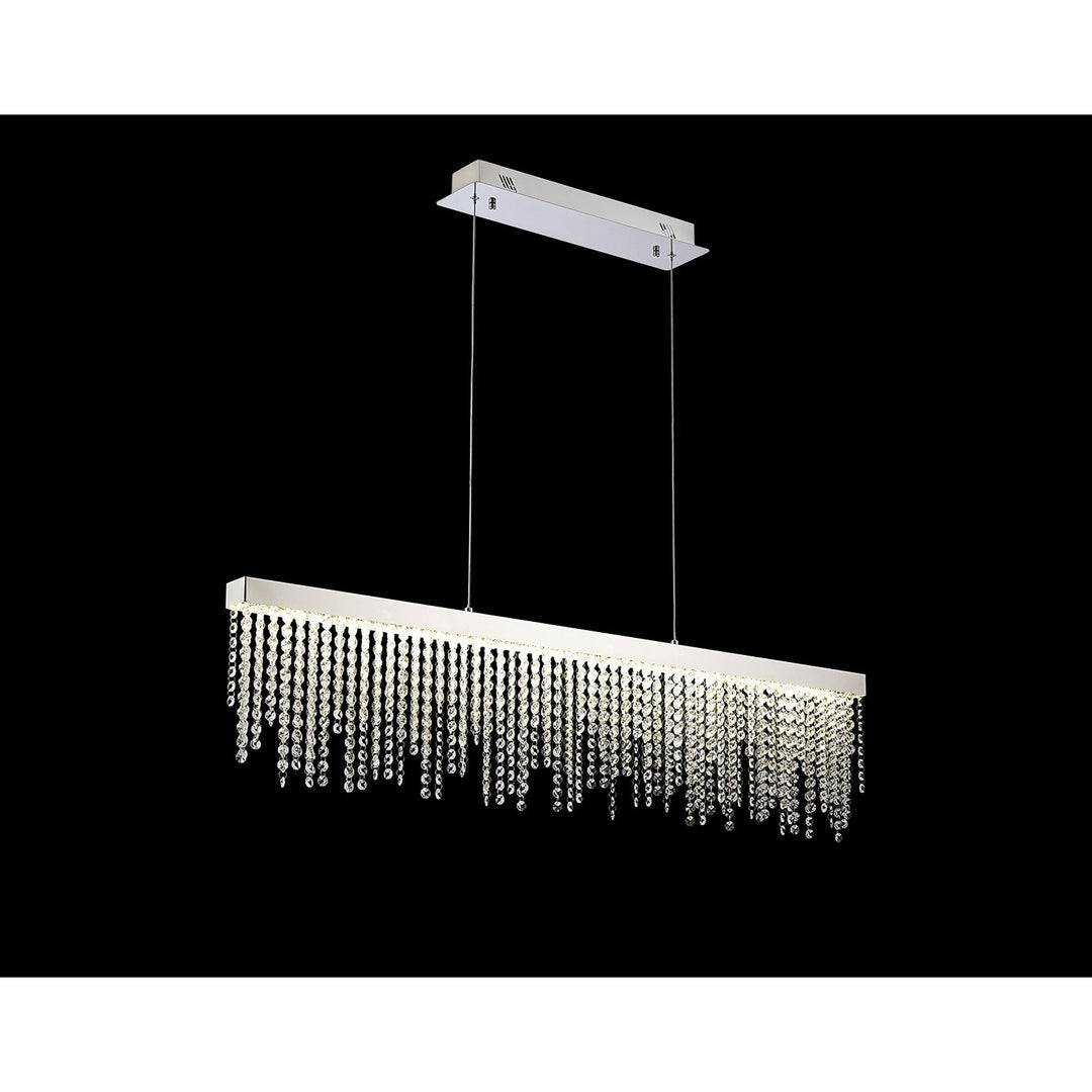 Diyas IL32866 Bano Linear Dimmable Pendant 40W LED Polished Chrome / Crystal Chain