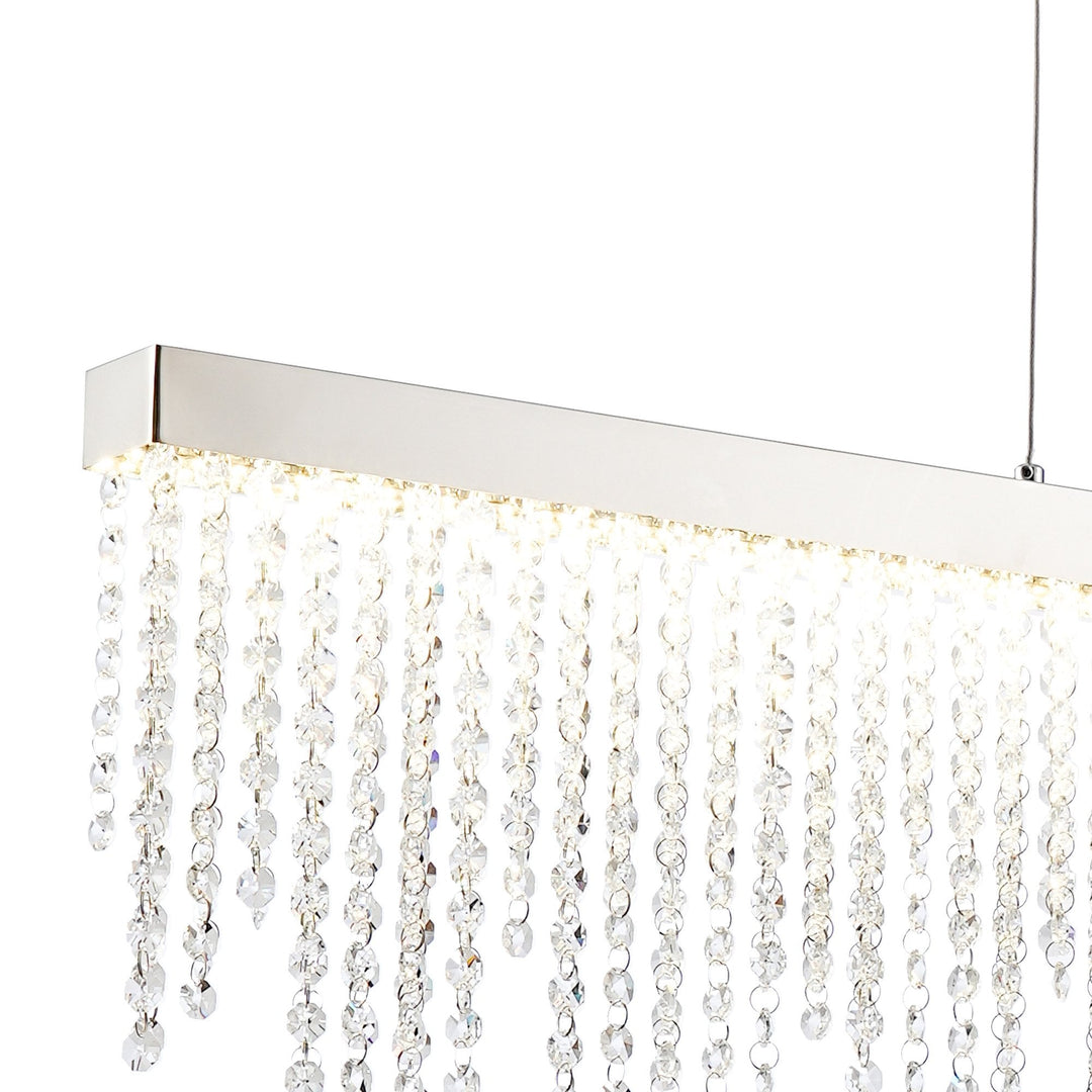 Diyas IL32866 Bano Linear Dimmable Pendant 40W LED Polished Chrome / Crystal Chain