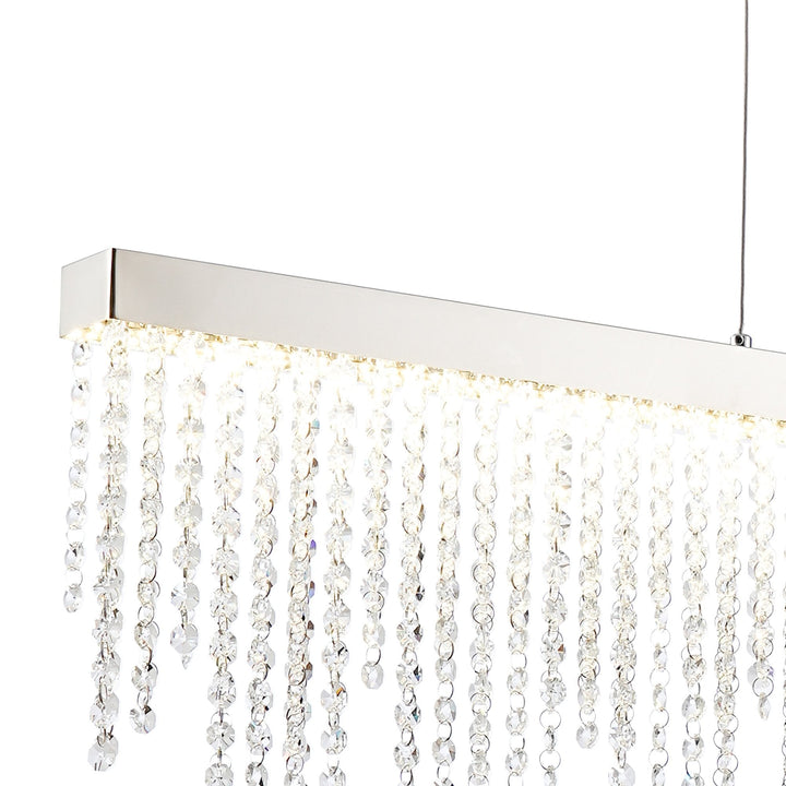 Diyas IL32866 Bano Linear Dimmable Pendant 40W LED Polished Chrome / Crystal Chain