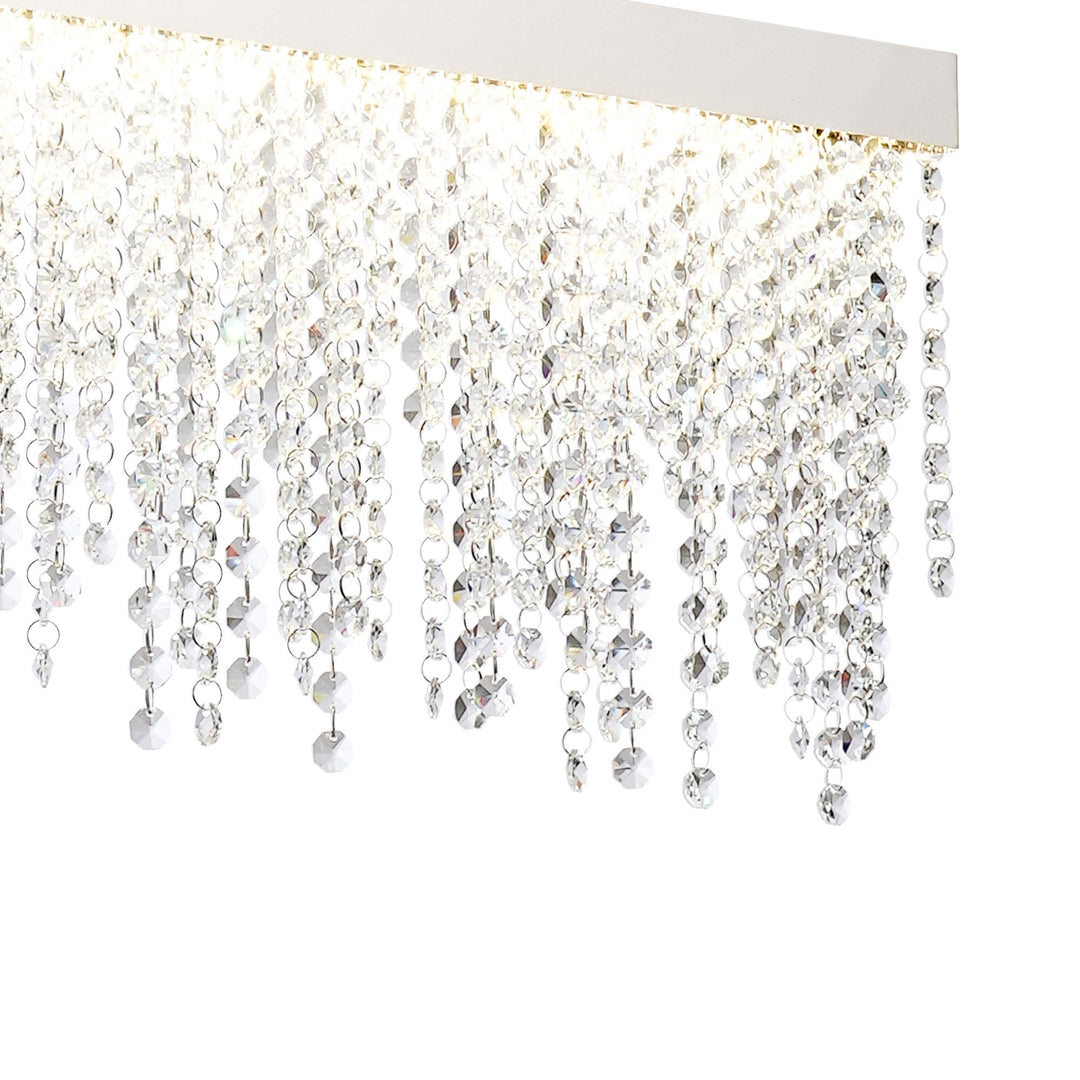 Diyas IL32866 Bano Linear Dimmable Pendant 40W LED Polished Chrome / Crystal Chain