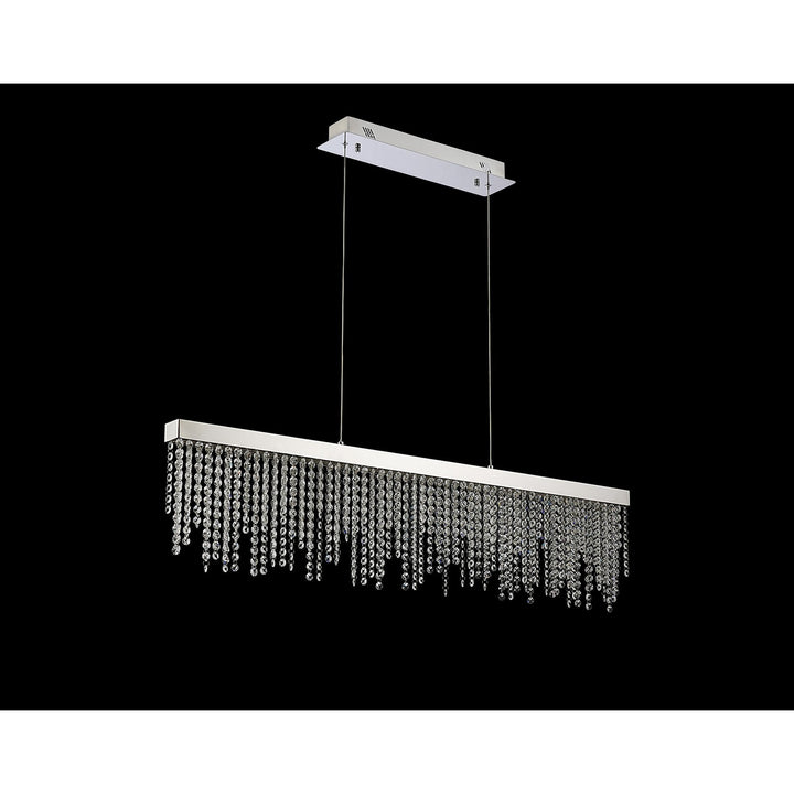 Diyas IL32866 Bano Linear Dimmable Pendant 40W LED Polished Chrome / Crystal Chain