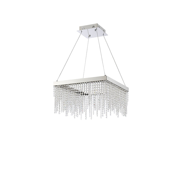 Diyas IL32862 Bano Square Dimmable Pendant 29W LED Polished Chrome / Crystal Chain