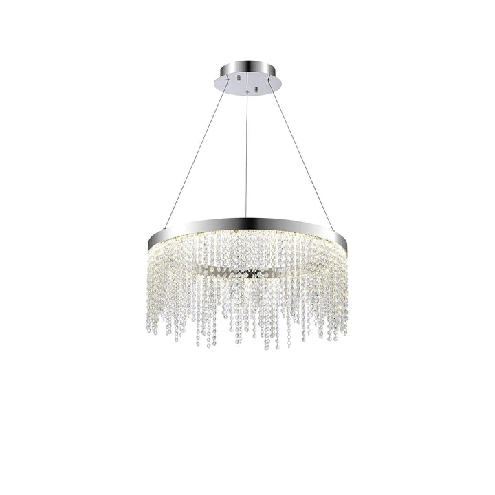 Diyas IL32860 Bano Round Dimmable Pendant 29W LED Polished Chrome / Crystal Chain