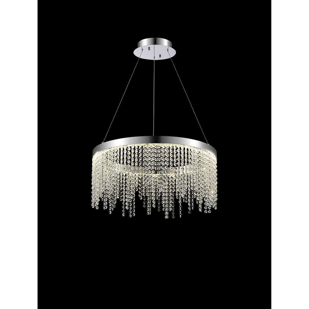 Diyas IL32860 Bano Round Dimmable Pendant 29W LED Polished Chrome / Crystal Chain