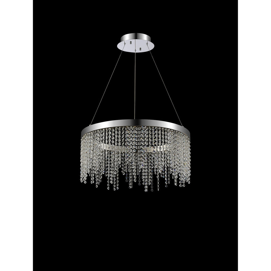 Diyas IL32860 Bano Round Dimmable Pendant 29W LED Polished Chrome / Crystal Chain