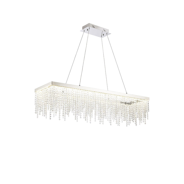 Diyas IL32864 Bano Rectangular Dimmable Pendant 40W LED Polished Chrome / Crystal Chain