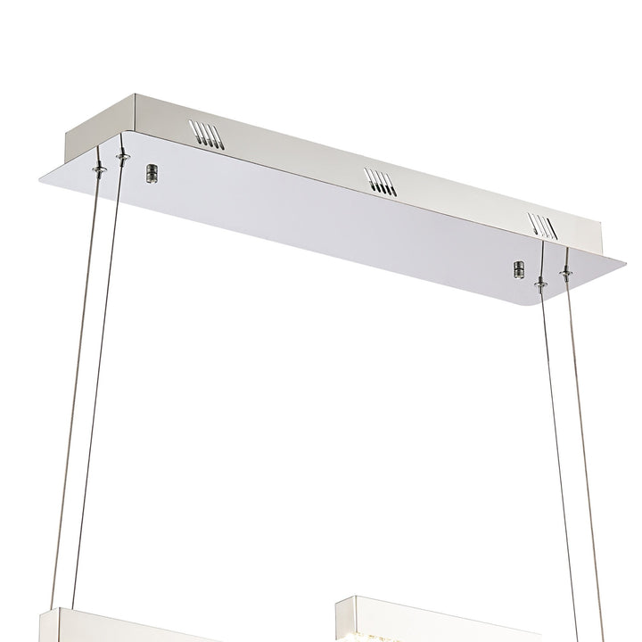 Diyas IL32867 Bano Linear 3 Light Dimmable Pendant 46W LED Polished Chrome / Crystal Chain