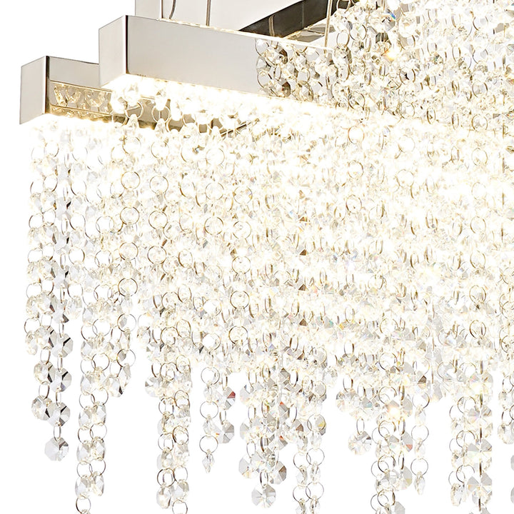 Diyas IL32867 Bano Linear 3 Light Dimmable Pendant 46W LED Polished Chrome / Crystal Chain