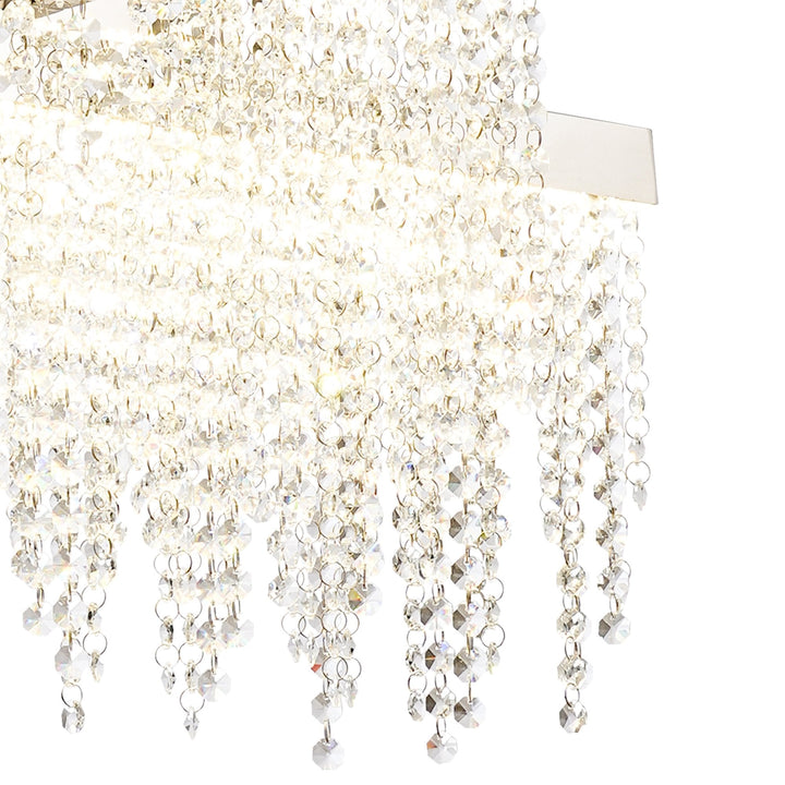 Diyas IL32867 Bano Linear 3 Light Dimmable Pendant 46W LED Polished Chrome / Crystal Chain