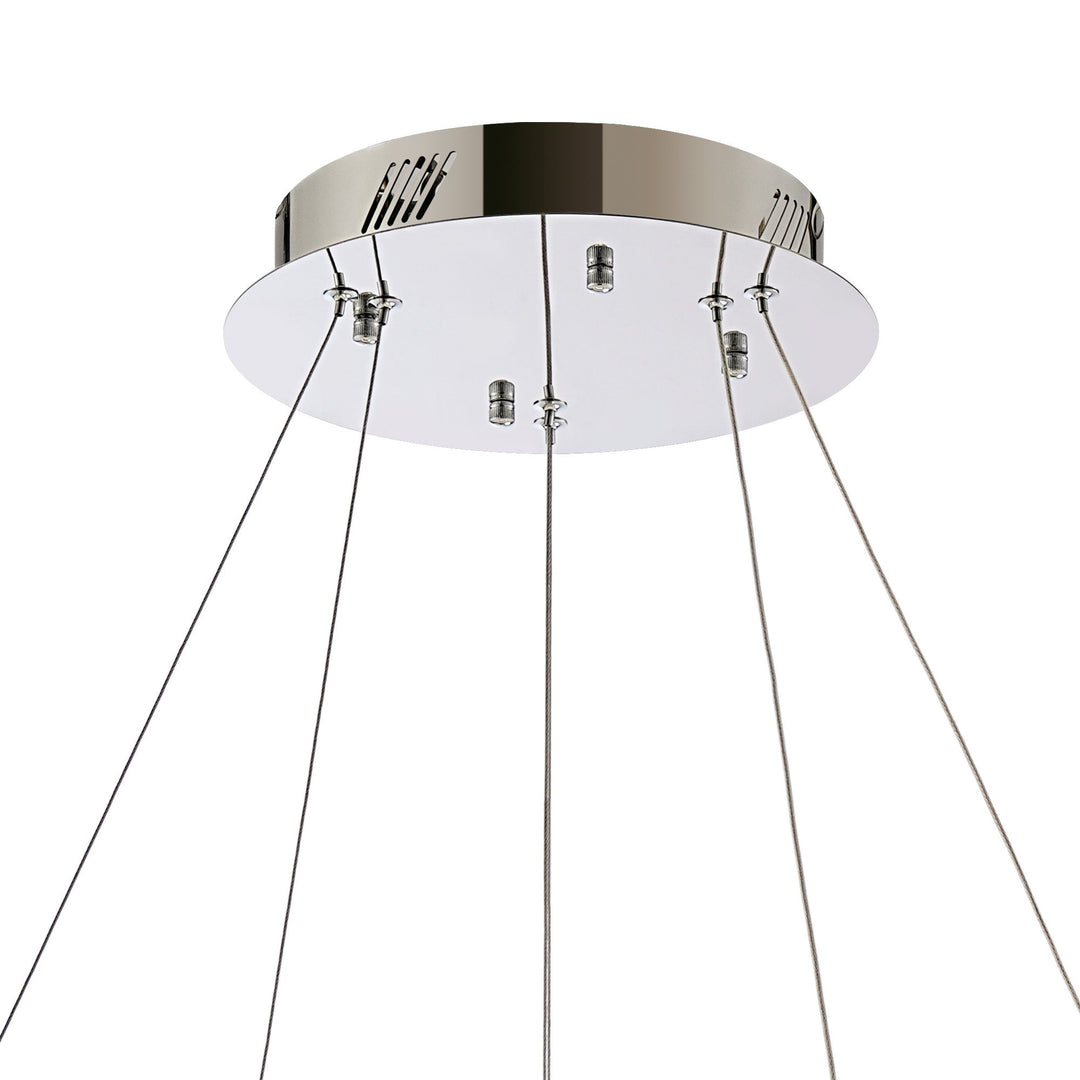 Diyas IL32861 Bano Round 2 Tier Dimmable Pendant 47W LED Polished Chrome / Crystal Chain