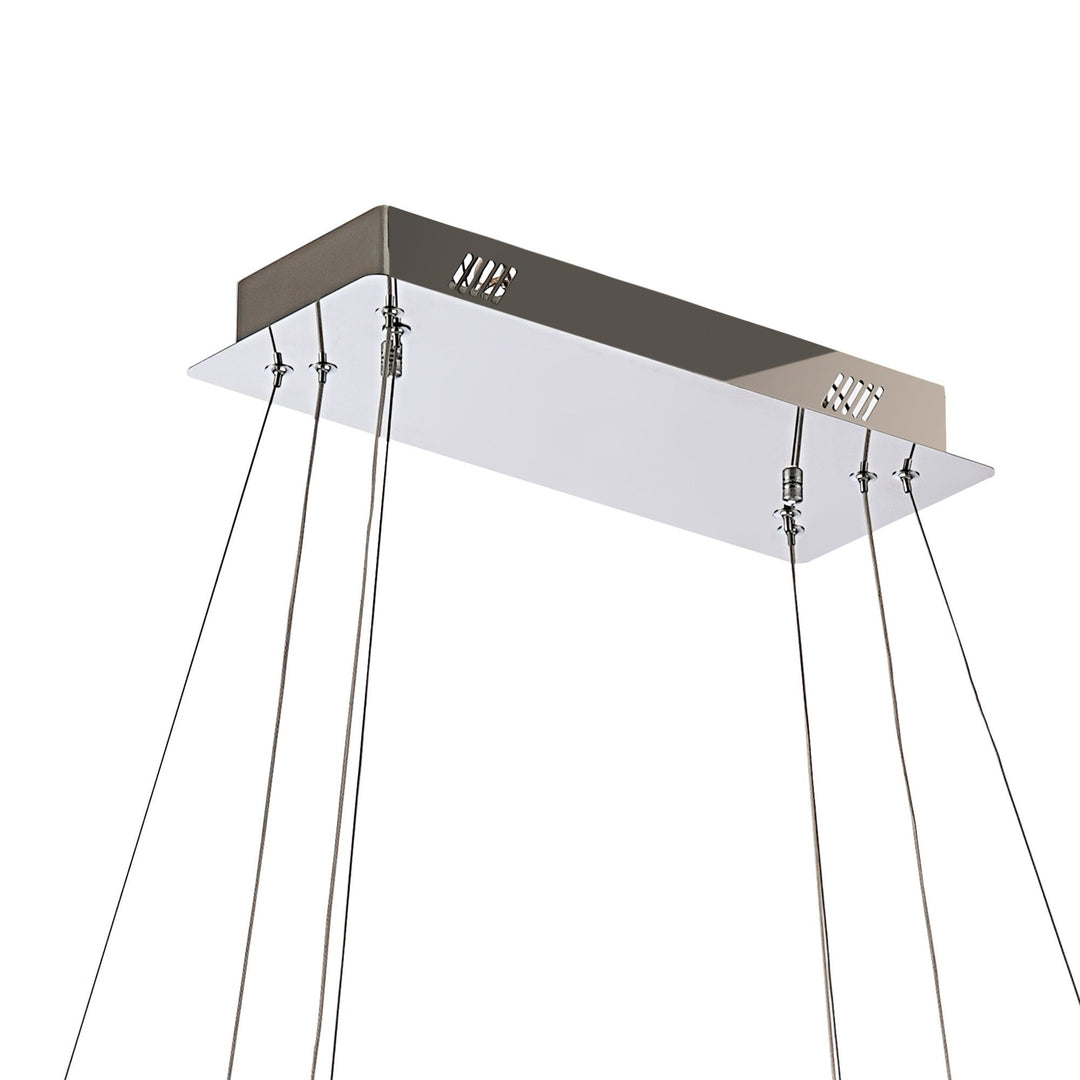 Diyas IL32865 Bano Rectangular 2 Tier Dimmable Pendant 65W LED Polished Chrome / Crystal Chain