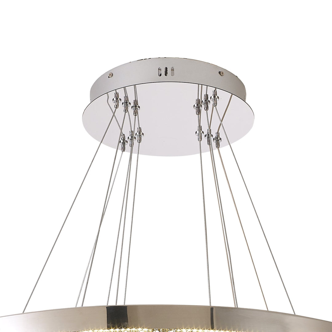 Diyas IL32914 Bano Round 3 Tier Dimmable Pendant 90W LED Polished Chrome / Crystal Chain