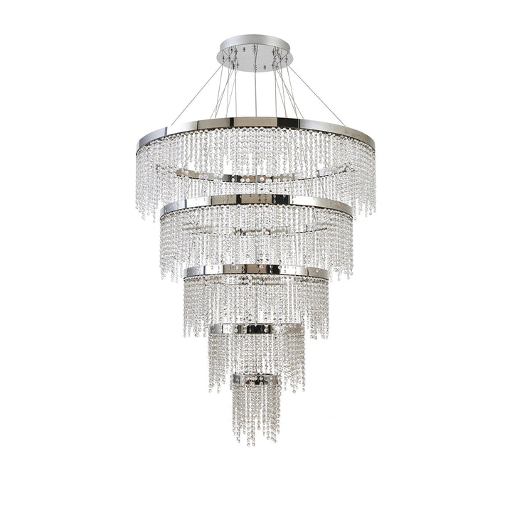 Diyas IL32915 Bano Round 5 Tier Dimmable Pendant 150W LED Polished Chrome / Crystal Chain