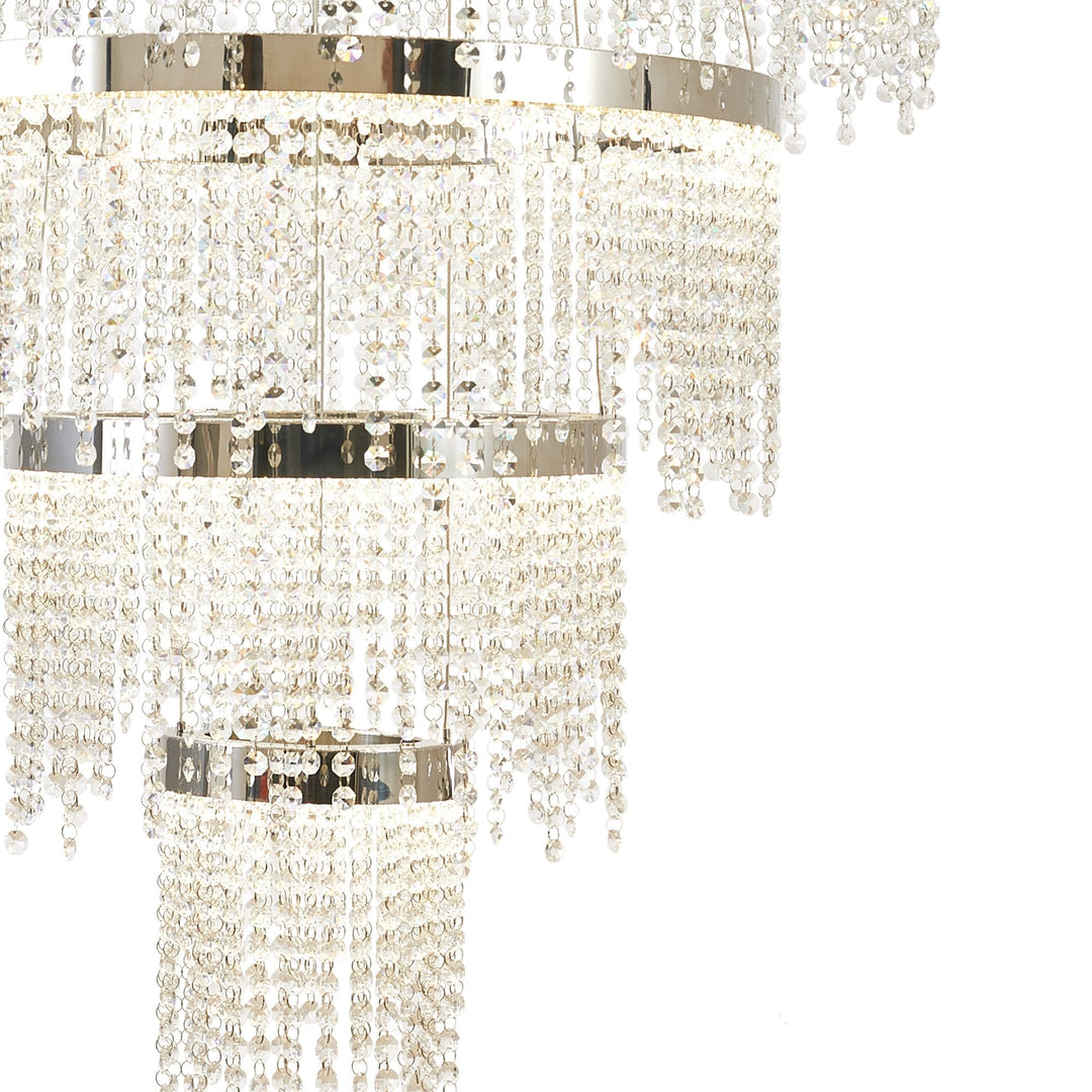 Diyas IL32915 Bano Round 5 Tier Dimmable Pendant 150W LED Polished Chrome / Crystal Chain