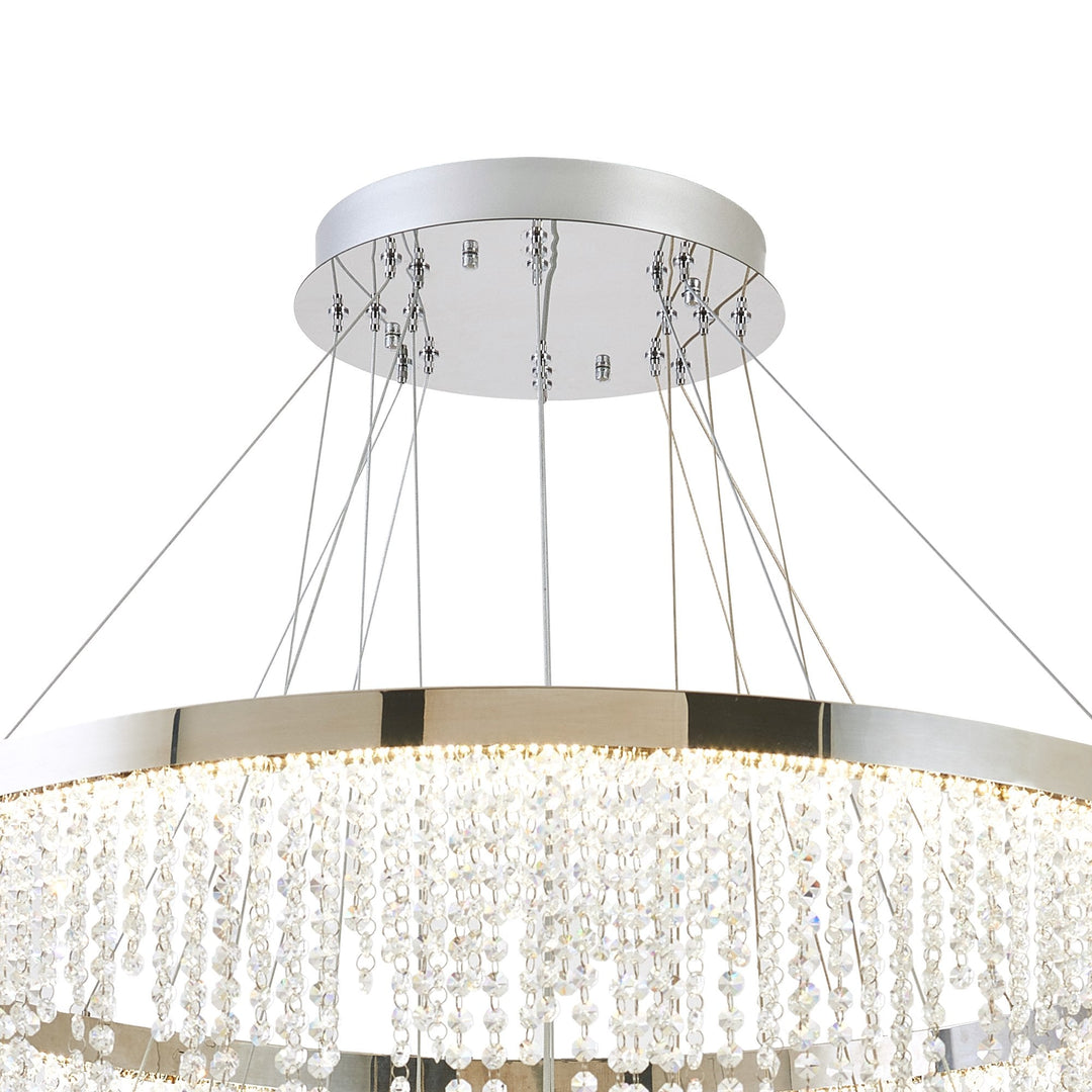 Diyas IL32915 Bano Round 5 Tier Dimmable Pendant 150W LED Polished Chrome / Crystal Chain