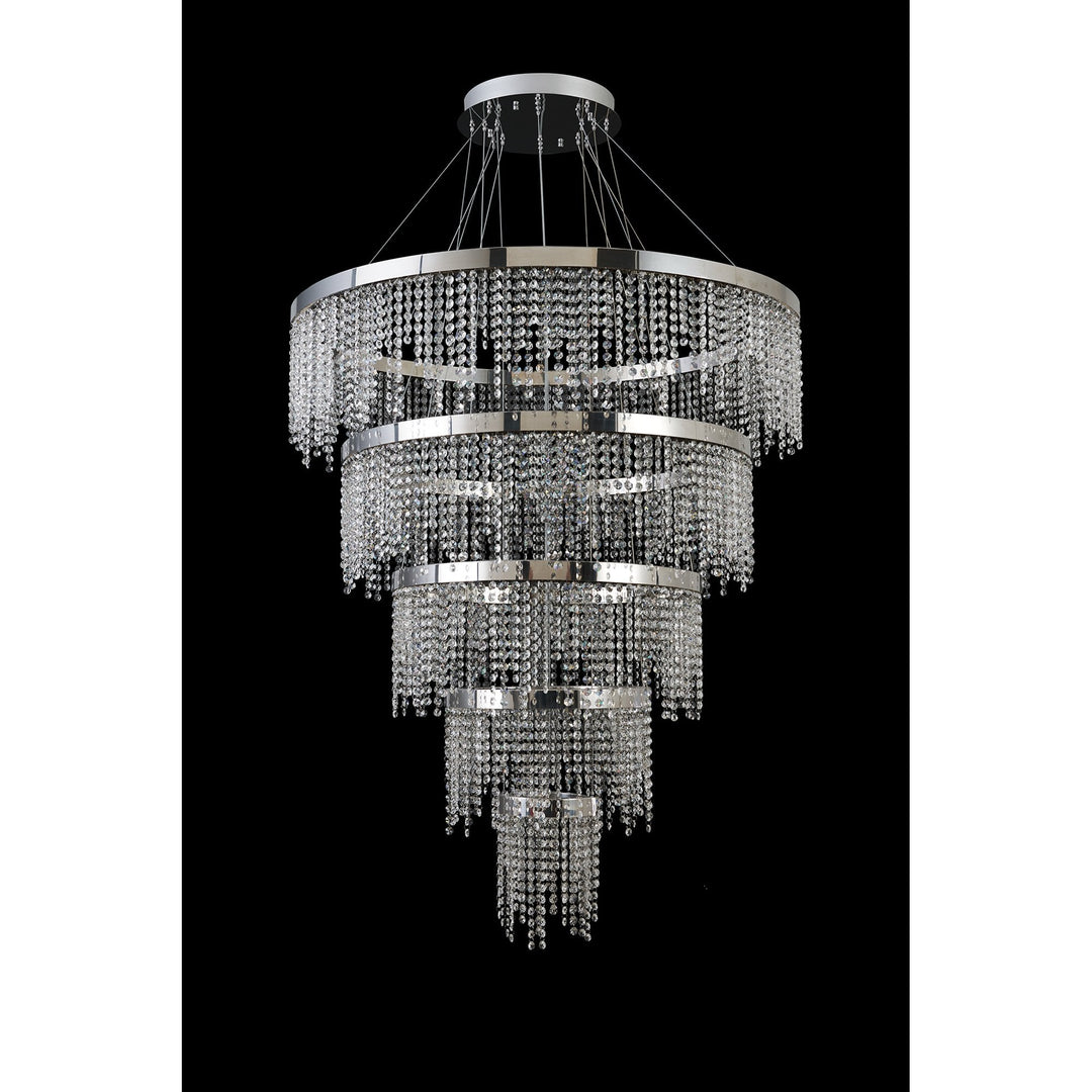 Diyas IL32915 Bano Round 5 Tier Dimmable Pendant 150W LED Polished Chrome / Crystal Chain