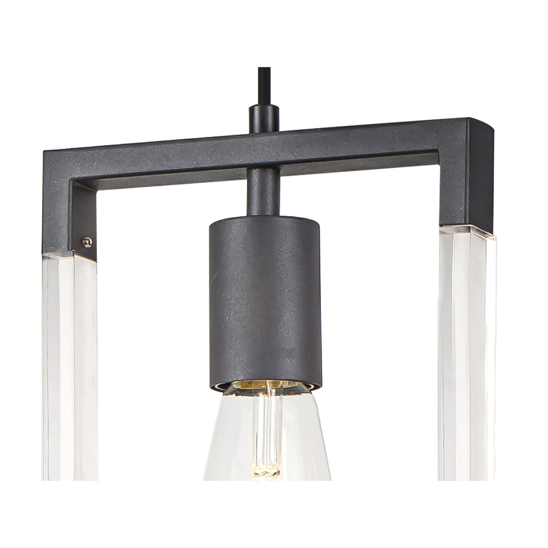 Diyas IL32850 Canto Single Rectangle Pendant 1 Light E27 Graphite/Acrylic