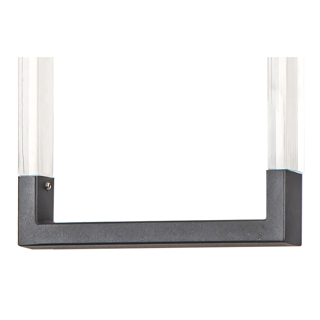 Diyas IL32850 Canto Single Rectangle Pendant 1 Light E27 Graphite/Acrylic