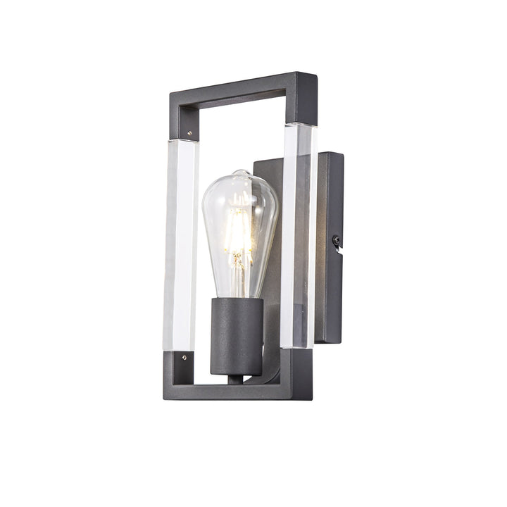 Diyas IL32855 Canto Wall Lamp 1 Light E27 Graphite/Acrylic