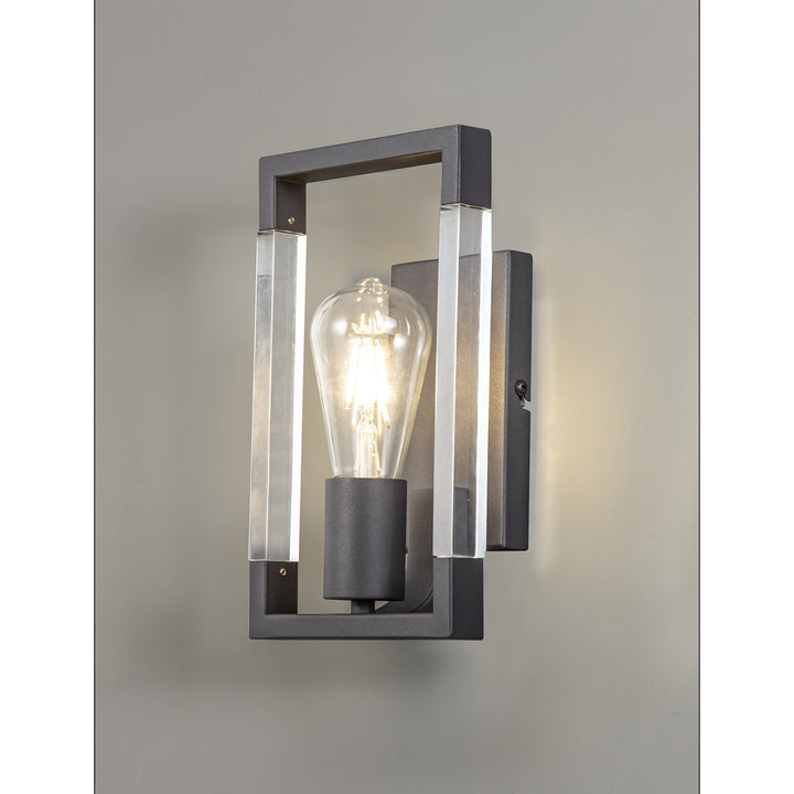 Diyas IL32855 Canto Wall Lamp 1 Light E27 Graphite/Acrylic