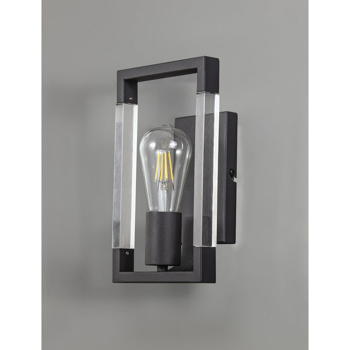 Diyas IL32855 Canto Wall Lamp 1 Light E27 Graphite/Acrylic