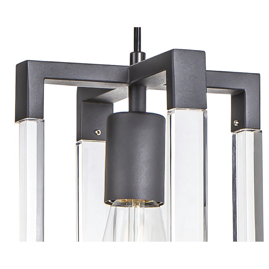 Diyas IL32851 Canto Double Rectangle Square Pendant 1 Light E27 Graphite/Acrylic