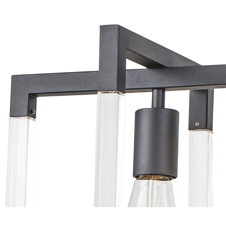 Diyas IL32852 Canto Rectangular Pendant 3 Light E27 Graphite/Acrylic