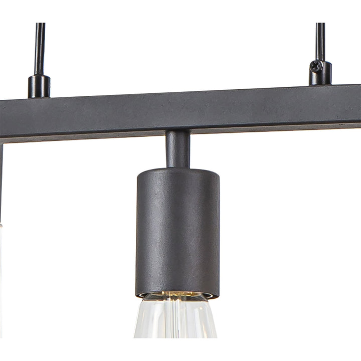 Diyas IL32852 Canto Rectangular Pendant 3 Light E27 Graphite/Acrylic