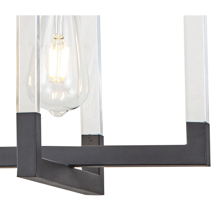 Diyas IL32852 Canto Rectangular Pendant 3 Light E27 Graphite/Acrylic