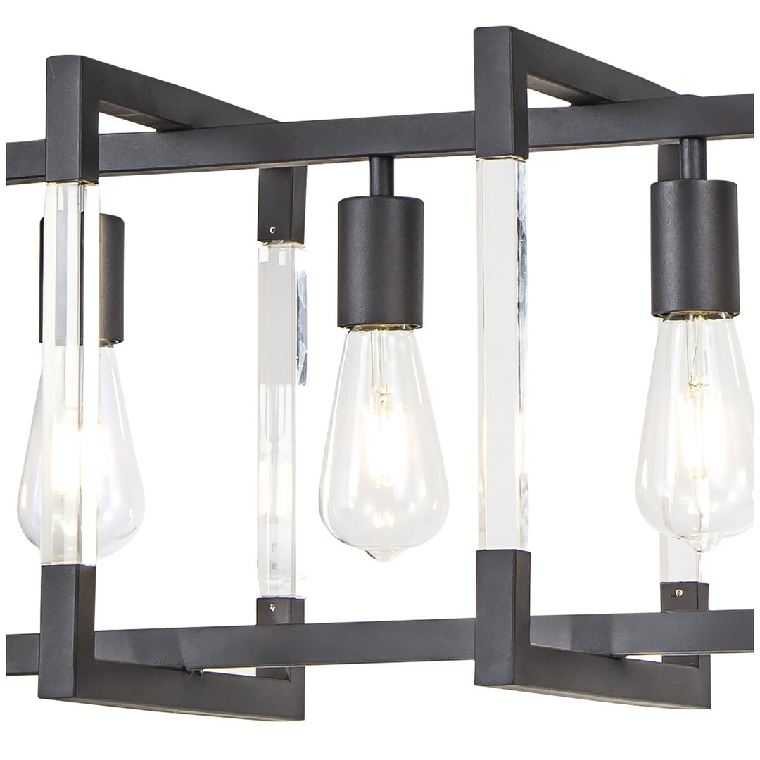 Diyas IL32853 Canto Rectangular Pendant 5 Light E27 Graphite/Acrylic