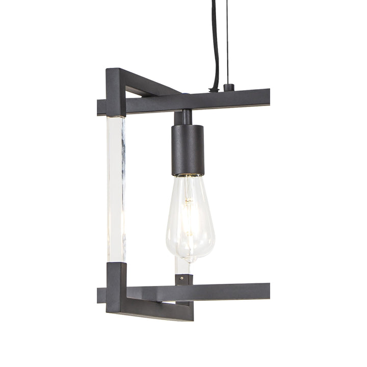 Diyas IL32853 Canto Rectangular Pendant 5 Light E27 Graphite/Acrylic