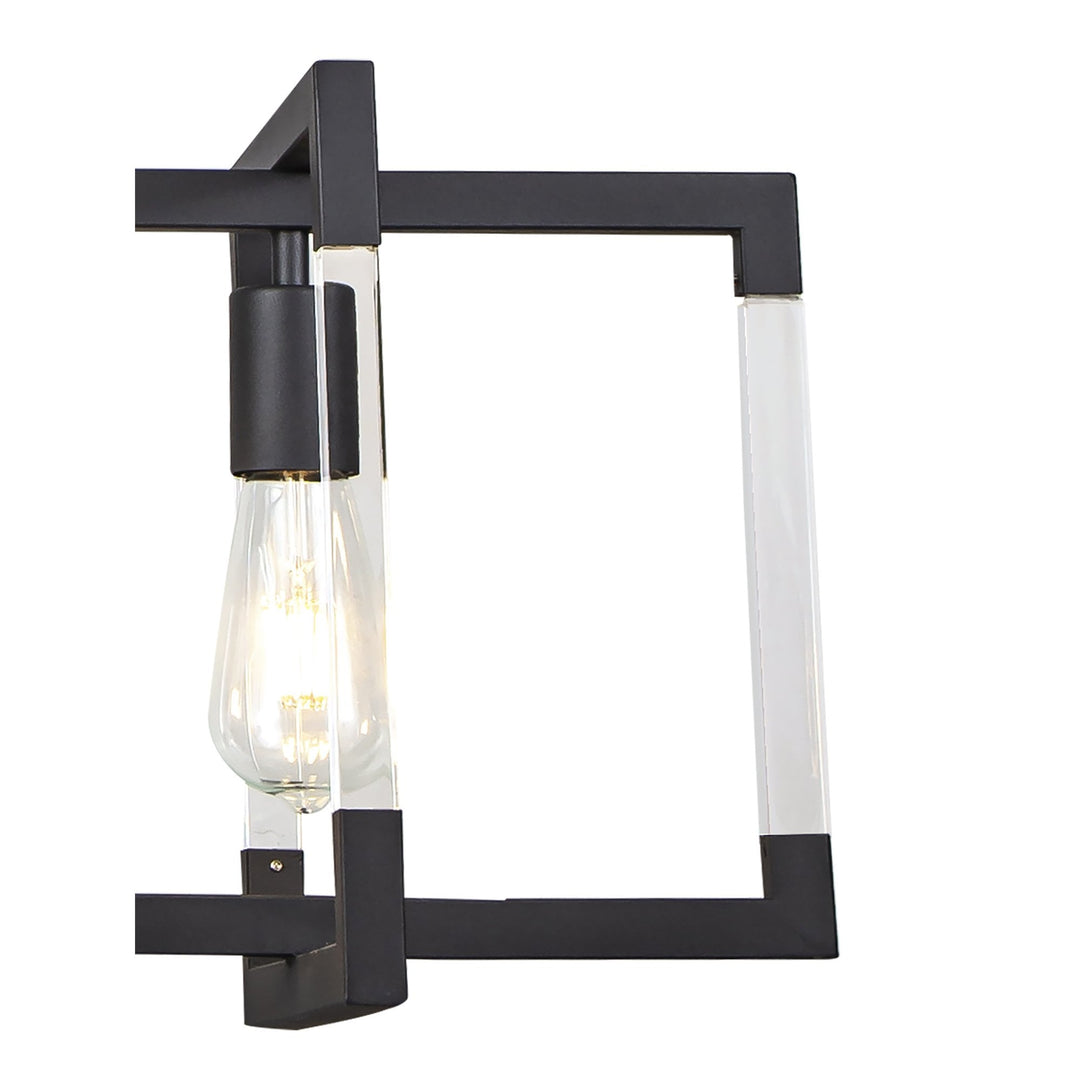 Diyas IL32853 Canto Rectangular Pendant 5 Light E27 Graphite/Acrylic