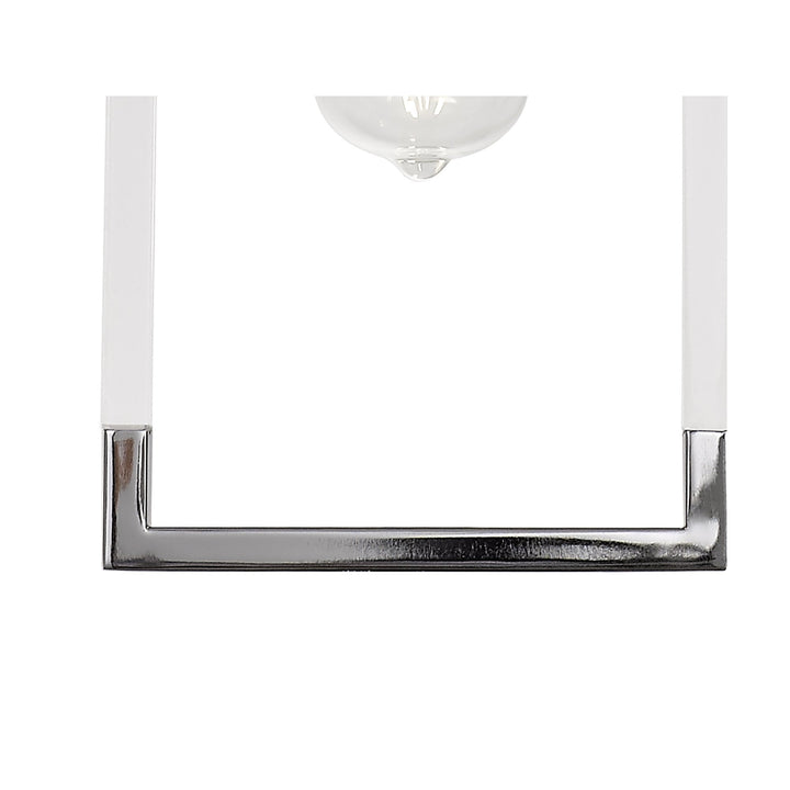 Diyas IL32780 Canto Single Rectangle Pendant 1 Light E27 Polished Nickel/Acrylic