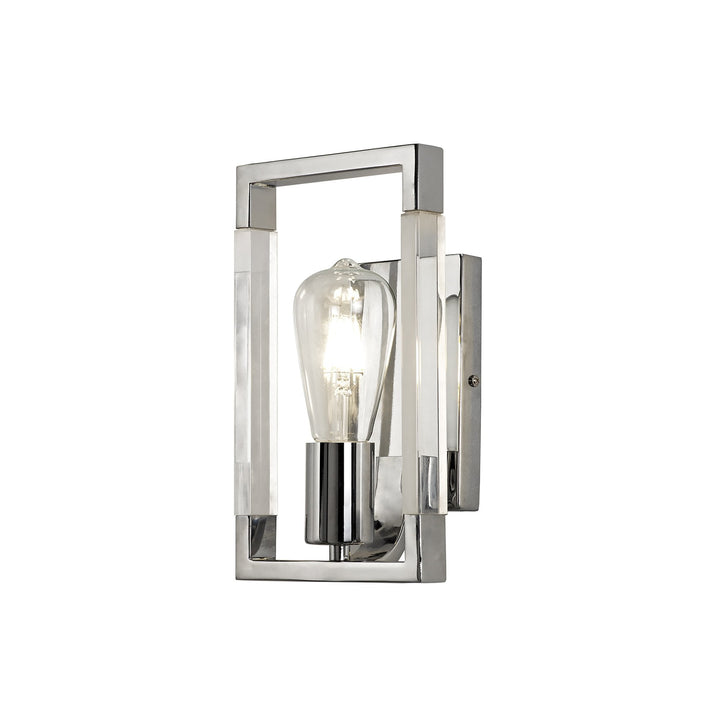 Diyas IL32784 Canto Wall Lamp 1 Light E27 Polished Nickel/Acrylic