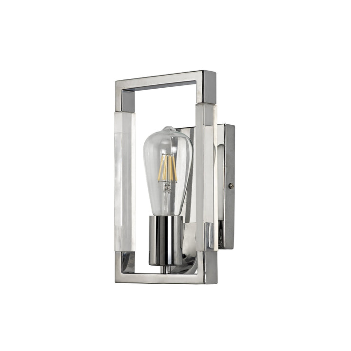 Diyas IL32784 Canto Wall Lamp 1 Light E27 Polished Nickel/Acrylic