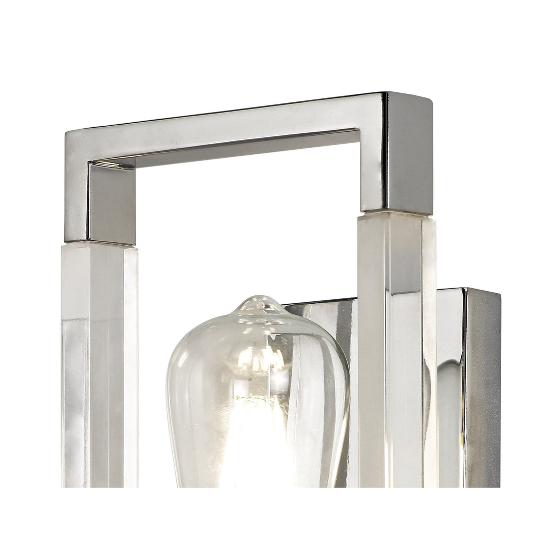 Diyas IL32784 Canto Wall Lamp 1 Light E27 Polished Nickel/Acrylic