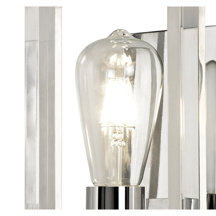 Diyas IL32784 Canto Wall Lamp 1 Light E27 Polished Nickel/Acrylic