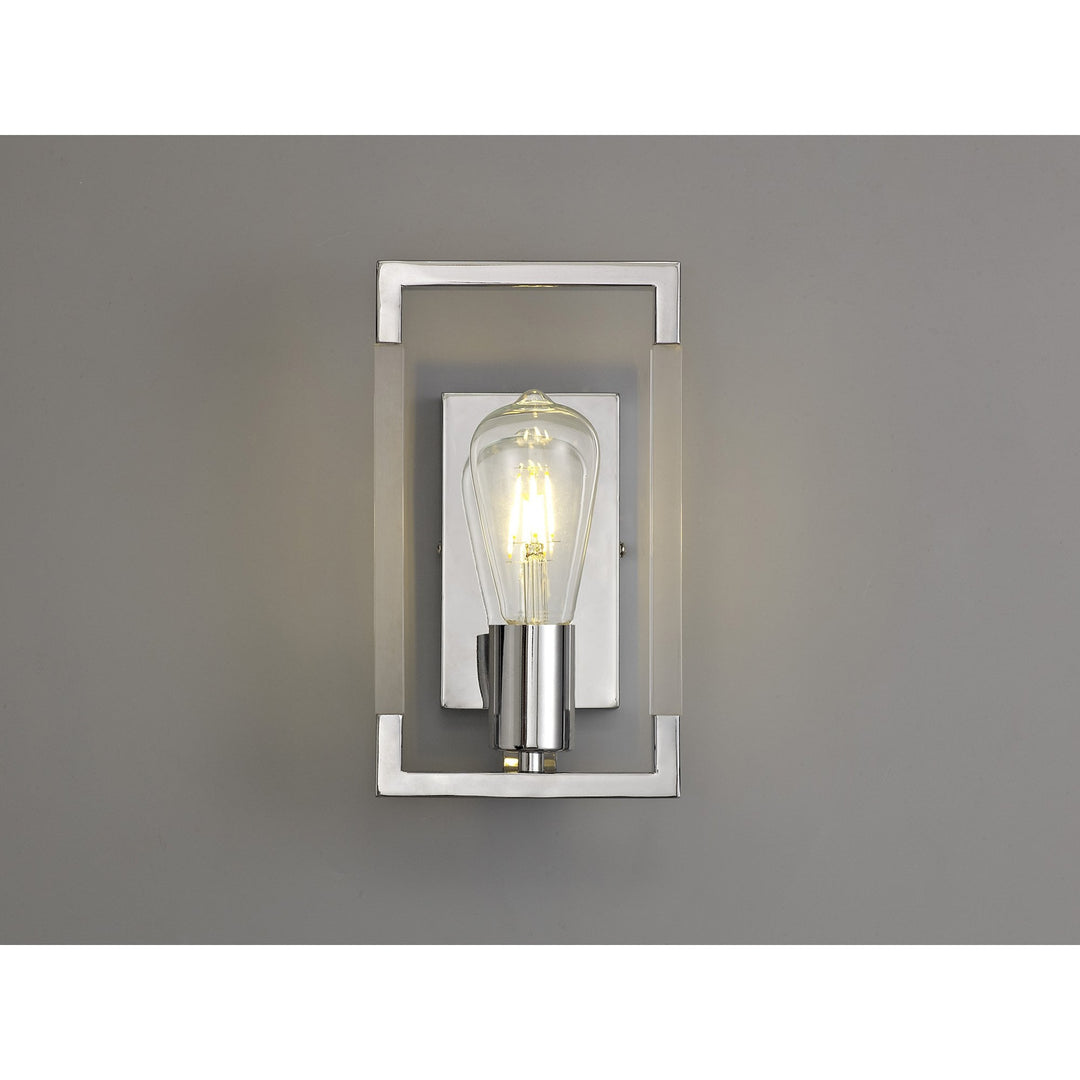 Diyas IL32784 Canto Wall Lamp 1 Light E27 Polished Nickel/Acrylic