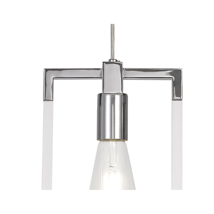 Diyas IL32781 Canto Double Rectangle Square Pendant 1 Light E27 Polished Nickel/Acrylic