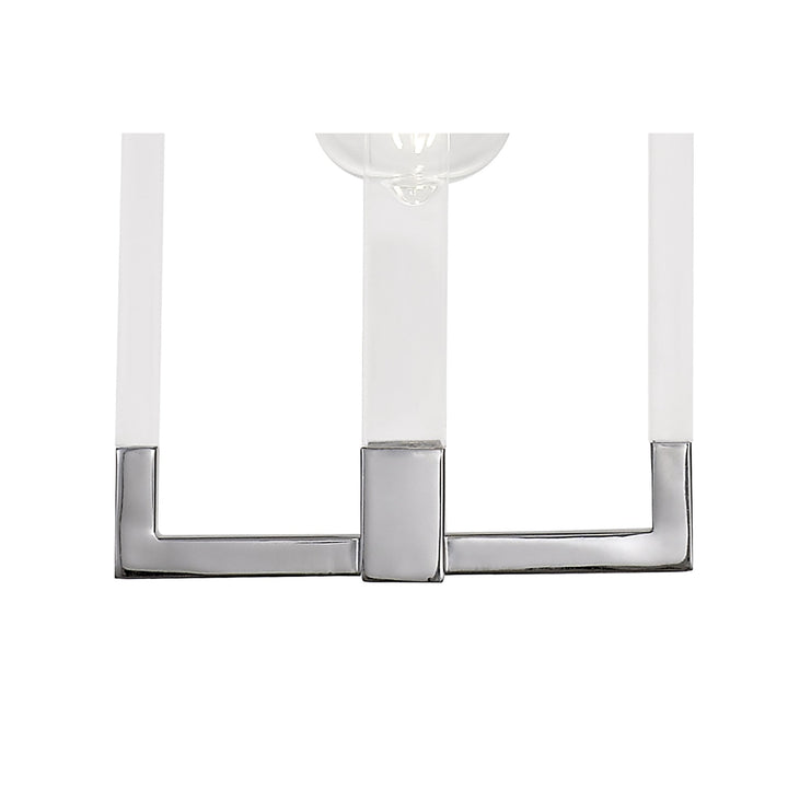 Diyas IL32781 Canto Double Rectangle Square Pendant 1 Light E27 Polished Nickel/Acrylic