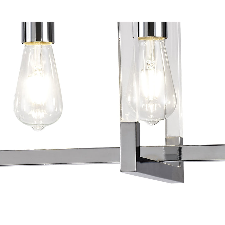 Diyas IL32782 Canto Rectangular Pendant 3 Light E27 Polished Nickel/Acrylic