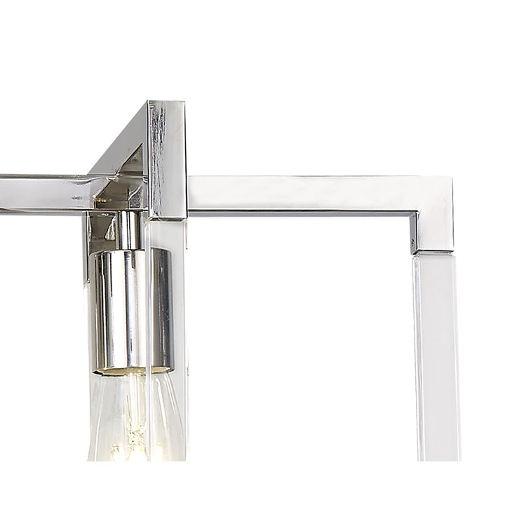 Diyas IL32785 Canto Rectangular Pendant 5 Light E27 Polished Nickel/Acrylic