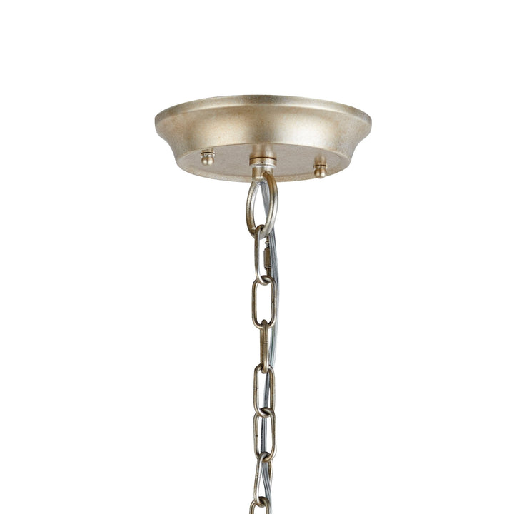 Diyas IL31844 Celine Pendant Chandelier 5 Light E14 Aged Silver/Clear Crystal