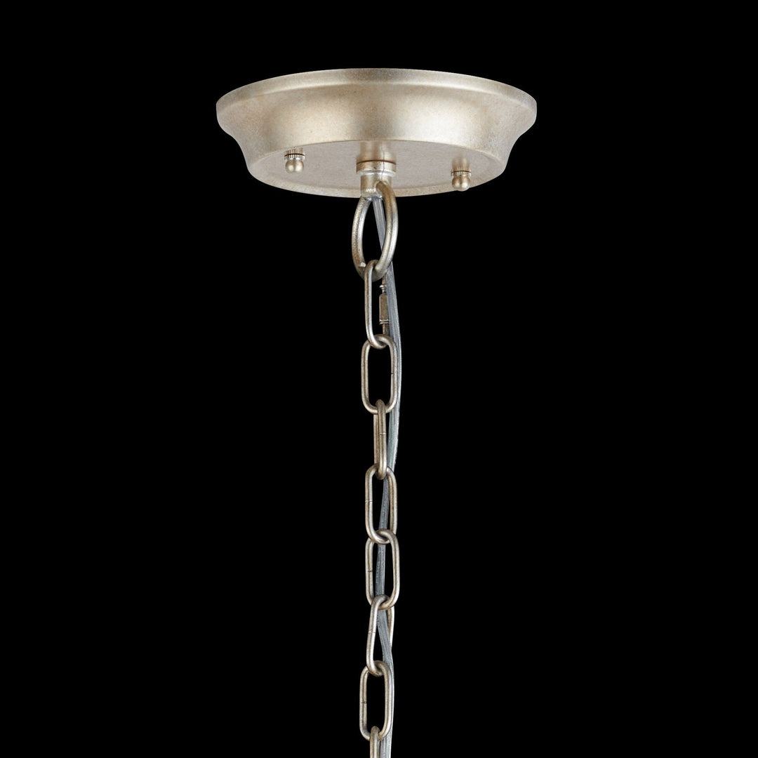 Diyas IL31844 Celine Pendant Chandelier 5 Light E14 Aged Silver/Clear Crystal