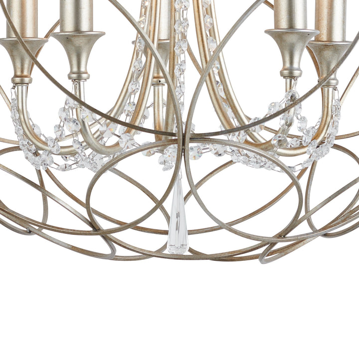 Diyas IL31850 Celine Pendant Sphere 5 Light E14 Aged Silver/Clear Crystal