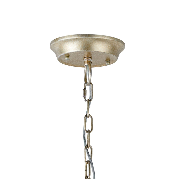 Diyas IL31845 Celine Pendant Chandelier 8 Light E14 Aged Silver/Clear Crystal